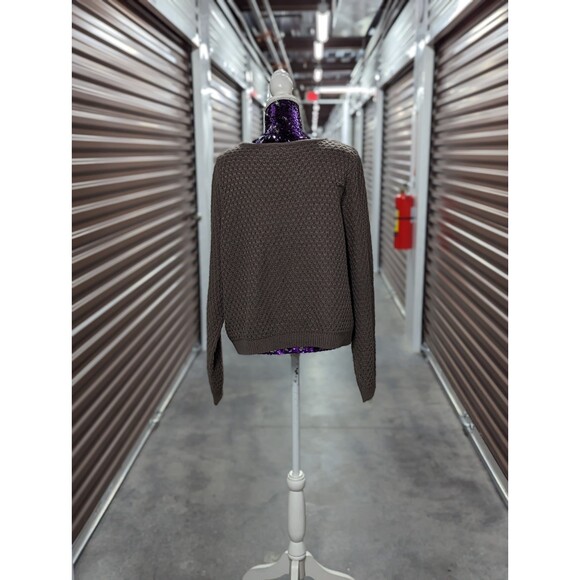 Yessica Size XL Beige Knit Scoop Neck With Zipper Sweater Cardigan - Picture 2 of 10